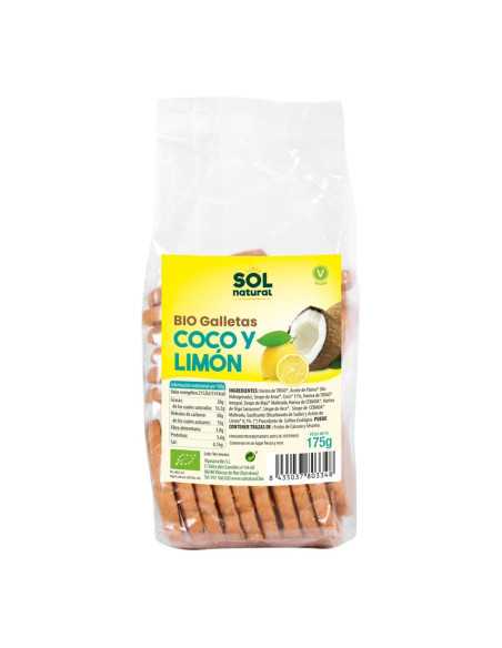 Galletas con coco y limon bio 175g Sol Natural