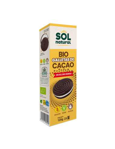 Galletas de cacaocon relleno cremoso Bio 125 g Sol Natural