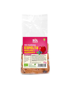 Galletas de espelta manzana y arandano bio 175g Sol Natural