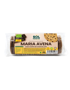 Galletas Maria de Avena con chips chocolate sin gluten bio 200g Sol Natural