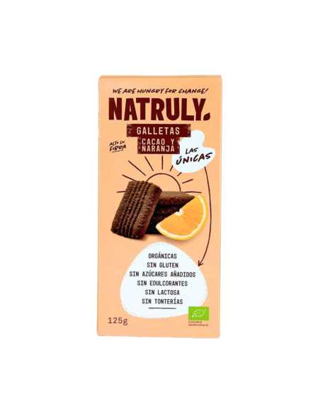 Galletas sabor cacao y naranja Bio 125g Natruly