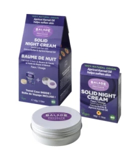Pack Crema de noche sólida-32 gr + lata de aluminio viajera | Hidratante Nocturno