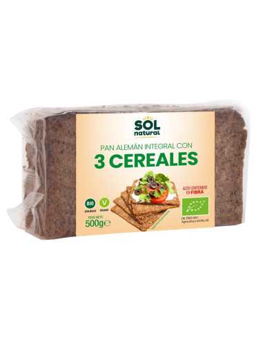 Pan aleman 3 cereales bio 500g Sol natural
