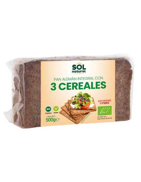 Pan aleman 3 cereales bio 500g Sol natural
