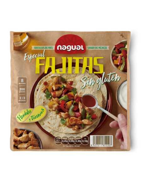 Tortilla de maiz especial Fajita sin gluten 200g Nagual