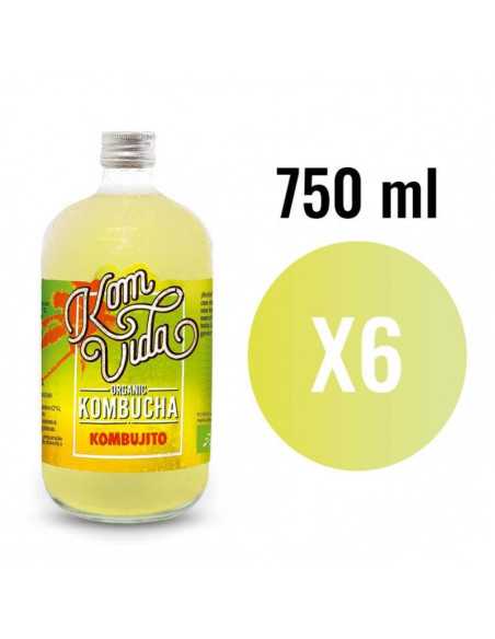Kombucha Limon, Lima y Hierbabuena (Kombujito) Bio 6x750ml Komvida Kombucha Limon, Lima y Hierbabuena (Kombujito) Bio 6x750ml Komvida