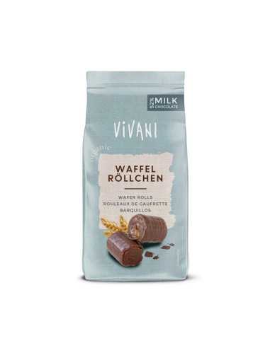 Barquillos con chocolate con leche con un 52% de chocolate bio 125g Vivani