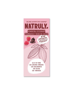 Tableta de Chocolate con frambuesa y nibs de cacao 72% 85g Natruly