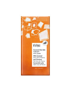 Chocolate negro 44% con leche, caramelo y sal Inka bio 100g Vivani