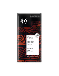 Chocolate negro 99% Panama con azucar de coco bio 80g Vivani