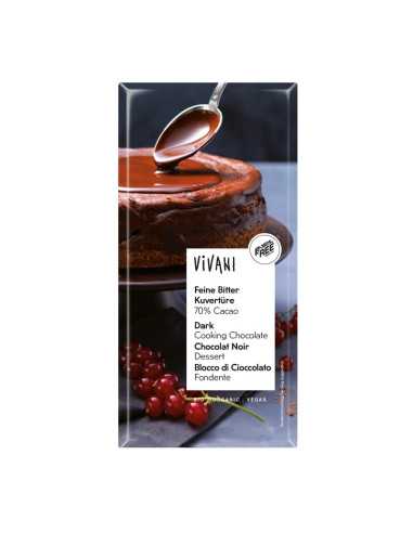 Chocolate negro de cobertura 70% bio 200g Vivani