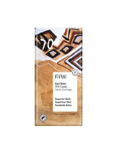 Chocolate negro superior 70% Santo Domingo bio 100g Vivani