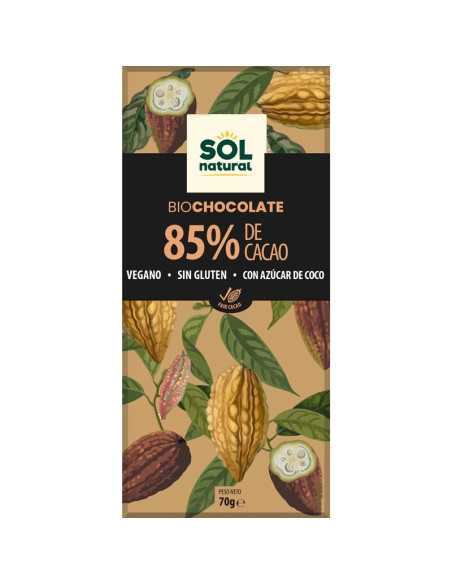 Tableta chocolate negro 85% bio 70g Sol Natural