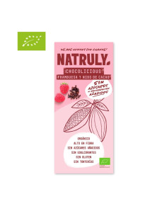 Tableta de Chocolate con Frambuesa y nibs de Cacao BIO 85g Natruly