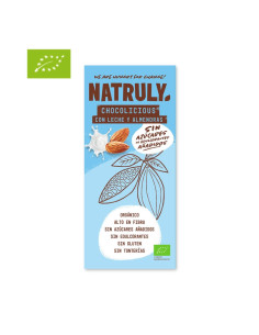 Tableta de Chocolate con Leche y Almendras BIO 85g Natruly