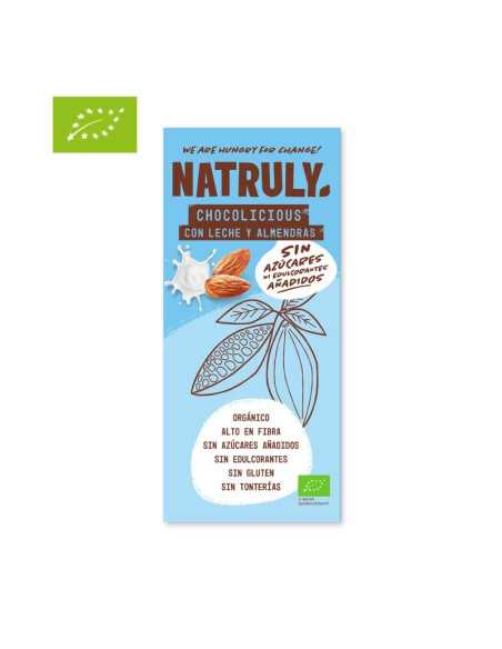 Tableta de Chocolate con Leche y Almendras BIO 85g Natruly Tableta de Chocolate con Leche y Almendras BIO 85g Natruly
