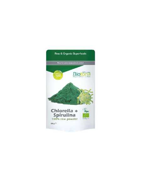 Chlorella y espirulina polvo superfood bio 200g Biotona