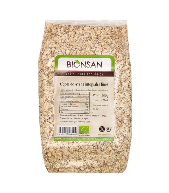 Copos de Avena Finos Ecológicos de Proximidad 500 gr
