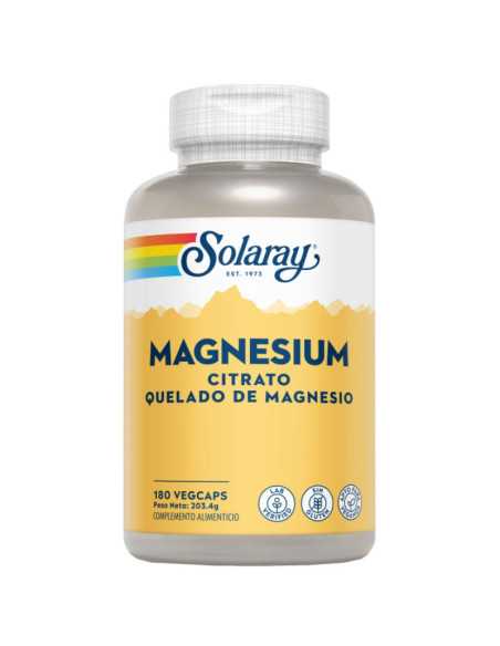 Magnesio citrato quelado 180vcaps Solaray