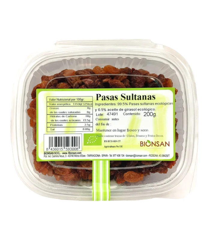 Pasas Sultanas Ecológicas 200 gr