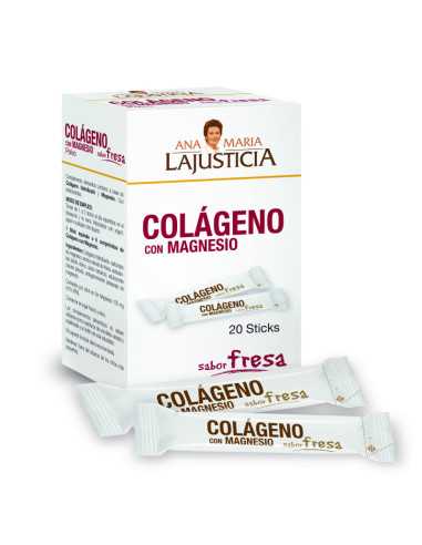 Colágeno con magnesio fresa 20 sticks Ana María Lajusticia