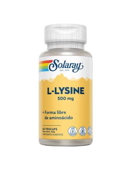 L-Lysine Lisina 500mg 60 vcaps Solaray