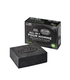 Barra todo en uno para hombre-80 gr | Champú, gel, limpiador y espuma en sólido
