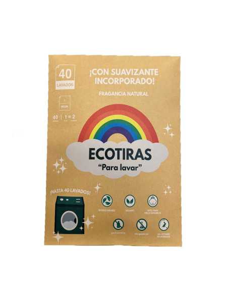 Detergente y suavizante en tiras Natural 40 lavados Ecotiras
