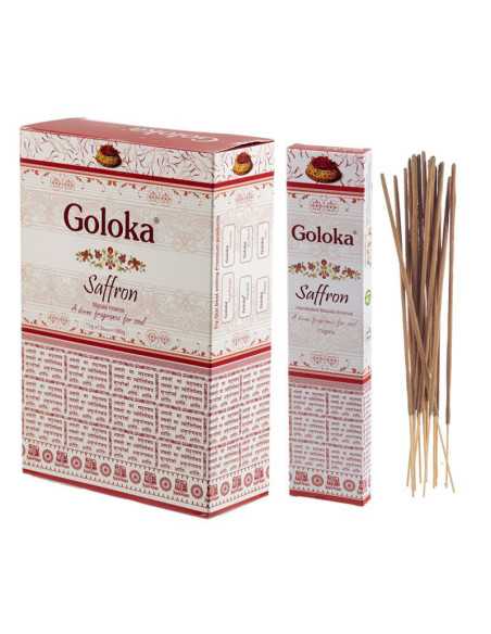 Incienso Goloka Saffron (azafran) 12x15g Nag Champa Incienso Goloka Saffron (azafran) 12x15g Nag Champa