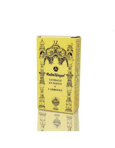 Incienso Sandalo en polvo 50g y Carbones 10u Radhe Shyam