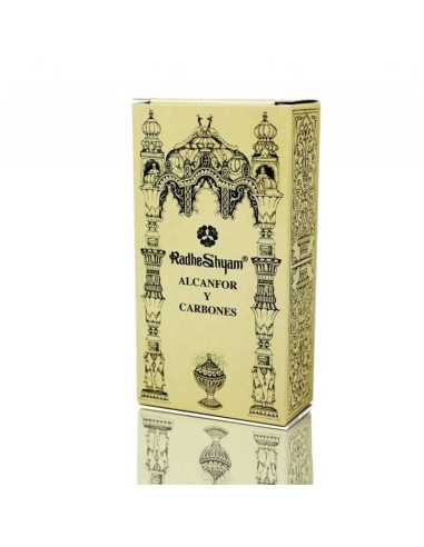 Incienso Alcanfor 50g y Carbones 10u Radhe Shyam