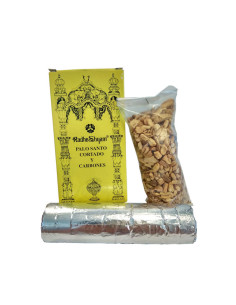 Palo santo cortado y carbones 30 g Radhe Shyam