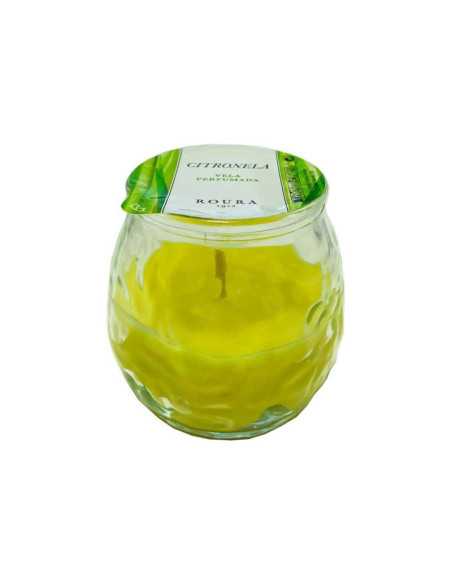 Vela citronela vaso de cristal 75x70mm 30H Roura AF