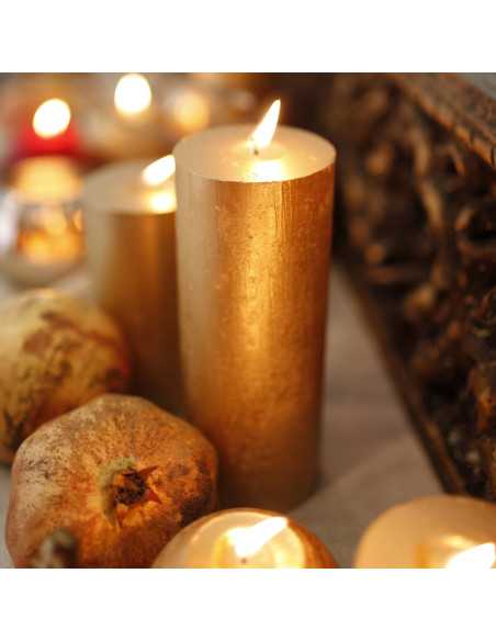 Vela Cilindrica Maciza, ORO 7Dx10A cm Decoragloba
