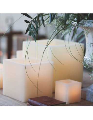 Vela Cuadrada hueca, Mecha 10x10x10cm Decoragloba