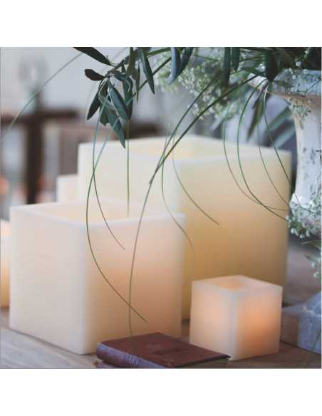 Vela Cuadrada Hueca, Mecha 8x8x8cm Decoragloba