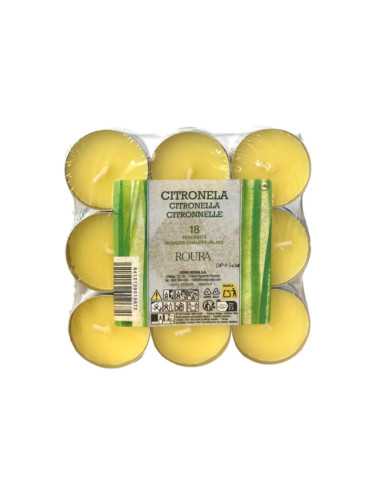 Vela Pack 18 calientaplatos citronela Roura