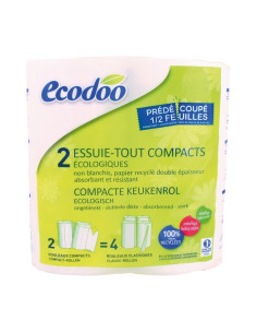 Papel cocina compacto 100% reciclado 2uds Ecodoo